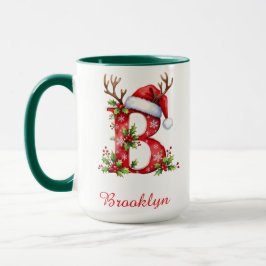Monogram initial B Santa merry Christmas  Mok