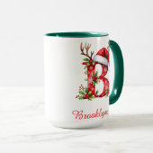 Monogram initial B Santa merry Christmas Mok (Voorkant rechts)