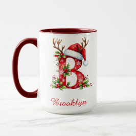 Monogram initial B Santa merry Christmas  Mok
