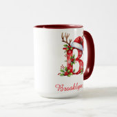 Monogram initial B Santa merry Christmas Mok (Voorkant rechts)