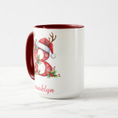 Monogram initial B Santa merry Christmas Mok (Voorkant links)