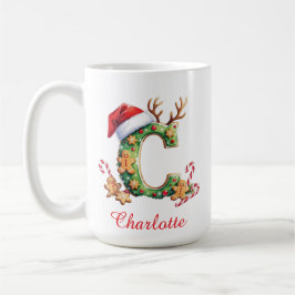 Monogram initial c ginger men merry Christmas  Koffiemok