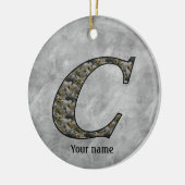 Monogram Initial C Hydrangea Flowers Personalized Keramisch Ornament (Links)