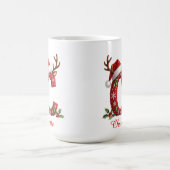 Monogram initial c snowflakes merry Christmas  Koffiemok (Center)