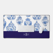 Monogram Initial Chinoiserie Floral China (Clavier et souris)