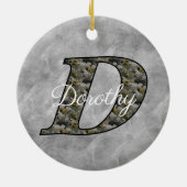 Monogram Initial D Hydrangea Flowers Personalized Keramisch Ornament (Achterkant)