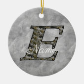 Monogram Initial E Hydrangea Flowers Personalized Keramisch Ornament (Voorkant)