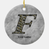 Monogram Initial F Hydrangea Flowers Personalized Keramisch Ornament (Achterkant)