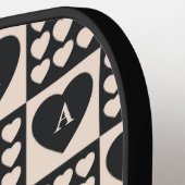 Monogram Initial Hearts Checkered Personalized Pickleball Paddle (Links Detail)