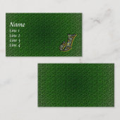 Monogram Initial J Daisies Floral Carte de visite (Devant / Derrière)