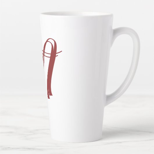 Monogram Initial Name Minimal Script Wedding Gift Latte Mok (Rechts)