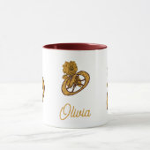 Monogram Initial O Gold Peony Personalized Mok (Midden)