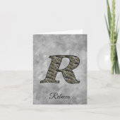 Monogram Initial R Hydrangea Flowers Personalized (Devant)