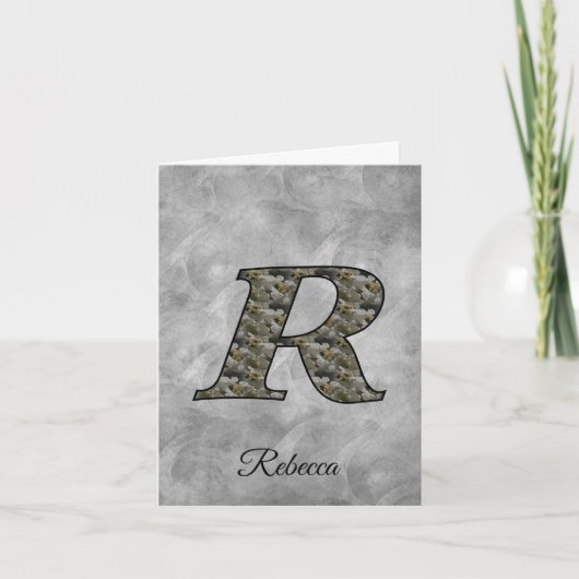 Monogram Initial R Hydrangea Flowers Personalized (Devant)