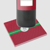 Monogram Initial, Red Green, White Polka Dots Glazen Onderzetter