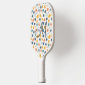 Monogram Initial Whimsical Cats Kittens Kitty Pickleball Paddle (Links)
