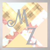 Monogram initialen aangepaste geometrische abstrac poster (Voorkant)