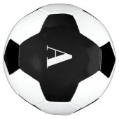 Monogram Initialen Aangepaste naam Zwart wit avor Voetbal (Gedraaid)