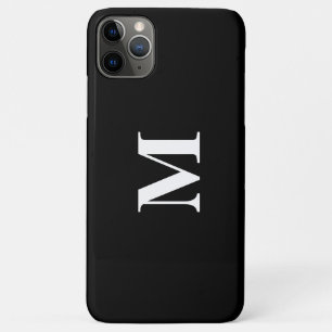 Monogram Initialen Aangepaste naam Zwart wit cadea iPhone 11 Pro Max Hoesje
