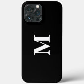 Monogram Initialen Aangepaste naam Zwart wit cadea Case-Mate iPhone Case (Achterkant)