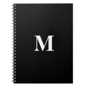 Monogram Initialen Aangepaste naam Zwart wit cadea Notitieboek (Voorkant)