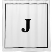 Monogram Initialen Aangepaste naam Zwart wit decor Douchegordijn (Voorkant)