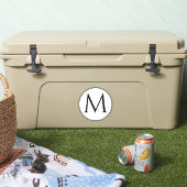 Monogram Initialen Aangepaste naam Zwart-wit rende Sticker (Koeler)