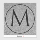 Monogram Initialen Aangepaste naam Zwart Witte Gli Sticker (Vel)