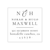Monogram Initialen Ampersand Koppels Retouradres Rubberstempel (Afrduk)