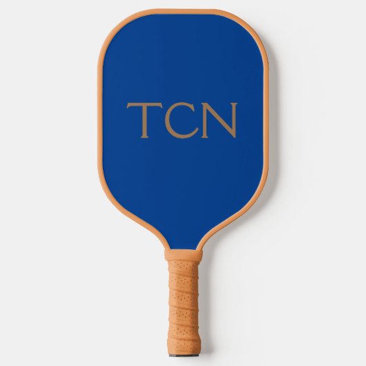 Monogram Initialen Blue Tan Trendy Mannen Women's Pickleball Paddle (Voorkant)