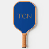 Monogram Initialen Blue Tan Trendy Mannen Women's Pickleball Paddle (Achterkant)