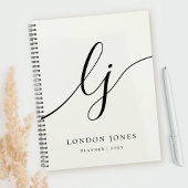 Monogram Initialen Business Planner Ivoor Script