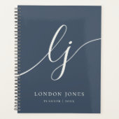 Monogram Initialen Business Planner Script Naam (Voorkant)