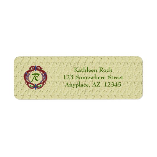 Monogram Initialen Celtic Design Address Label (Voorkant)