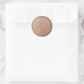 Monogram Initialen Chocolade Bruine Seal Sticker (Tas)