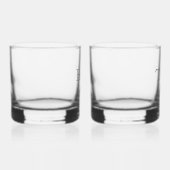 Monogram Initialen Classic Bruiloft Paar Tijdloos Whisky Glas (Rechts)