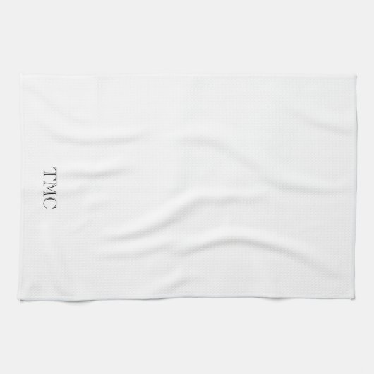 MONOGRAM INITIALEN Classic Zwart Wit Tijdloos Theedoek (Horizontaal)