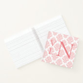 Monogram Initialen Damask Peach Notitieboek (Binnen)
