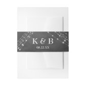 Monogram Initialen Datum Krijtbord & Light Strings Uitnodigingen Wikkel (Voorkant Voorbeeld)