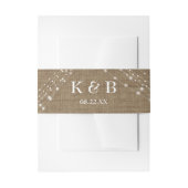 Monogram Initialen Datum w / Burlap & Light String Uitnodigingen Wikkel (Voorkant Voorbeeld)