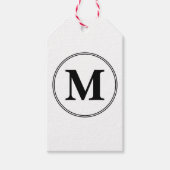 Monogram initialen eenvoudig zwart-wit cadeaulabel (Voorkant)