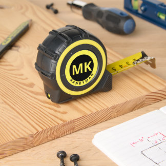 Monogram Initialen Geel Zwart Handyman Business Rolmaat