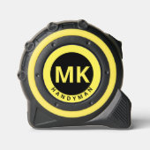 Monogram Initialen Geel Zwart Handyman Business Rolmaat (Voorkant)