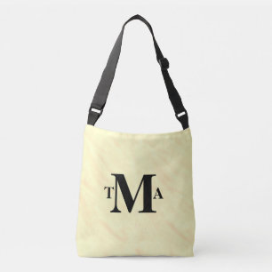 Monogram Initialen Gele Waterverf Crossbody Tas
