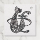 Monogram Initialen in Cat Engels Taal Bedankjes Labels (Achterkant)