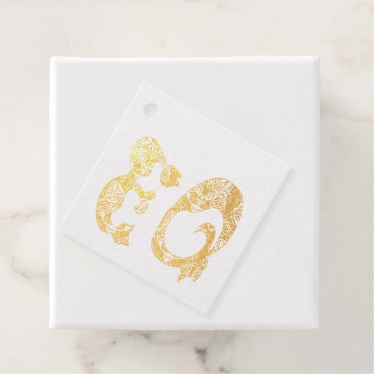 Monogram Initialen in Cat Engels Taal Bedankjes Labels (Met doos)