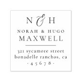 Monogram Initialen Koppels Retouradres Zelfinktende Stempel (Design)