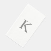Monogram Initialen Letter Grijs Wit Servet (Hoek)