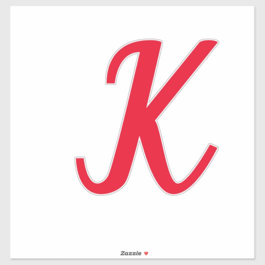 Monogram Initialen Letter Rood Vet Aangepaste Naam Sticker (Vel)