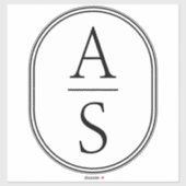 Monogram Initialen Modern Eenvoudige Bagage Sticker (Vel)